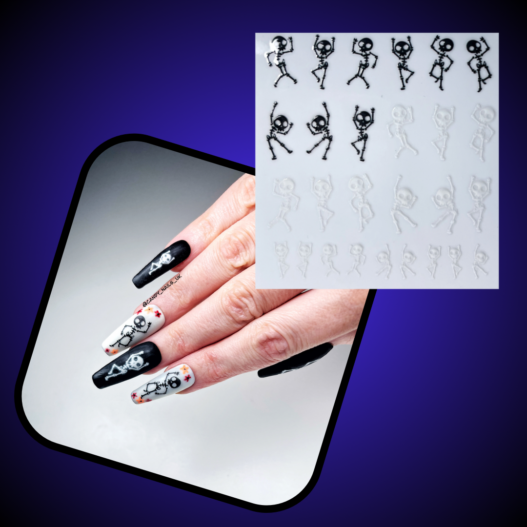 DANCING SKELETON transfer stickers