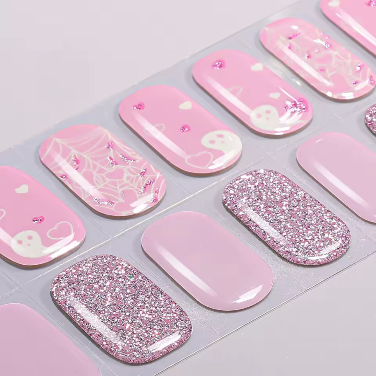 HOLO SPIDER WEB PINK - GEL NAIL WRAPS