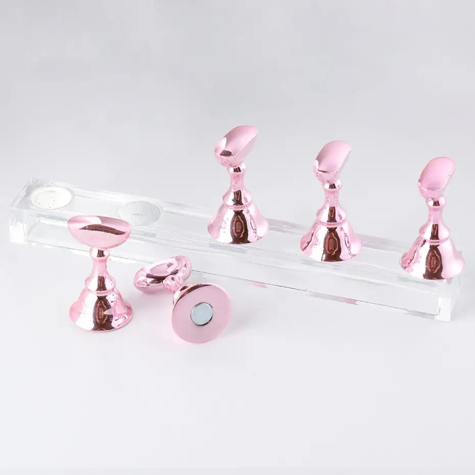 ROSE PINK NAIL PRACTICE DISPLAY STAND