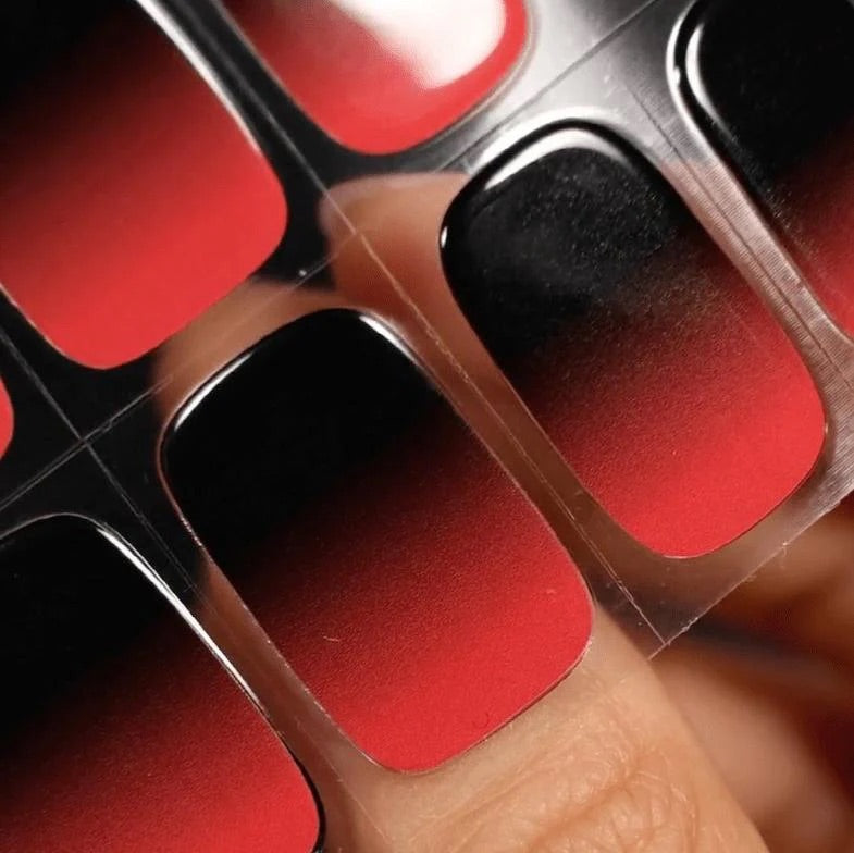 RED&BLACK OMBRE GEL NAIL WRAPS