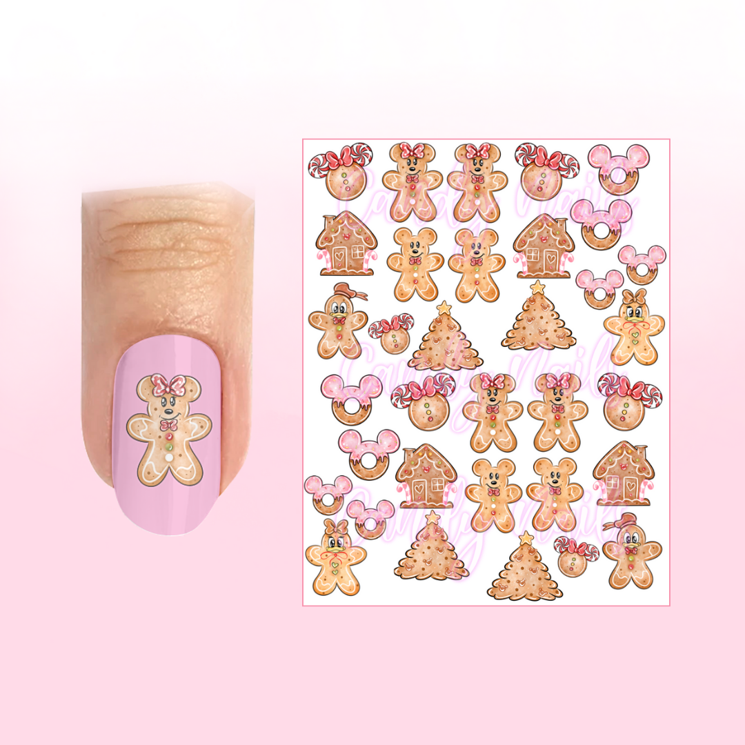 PINK GINGERBREAD transfer stickers