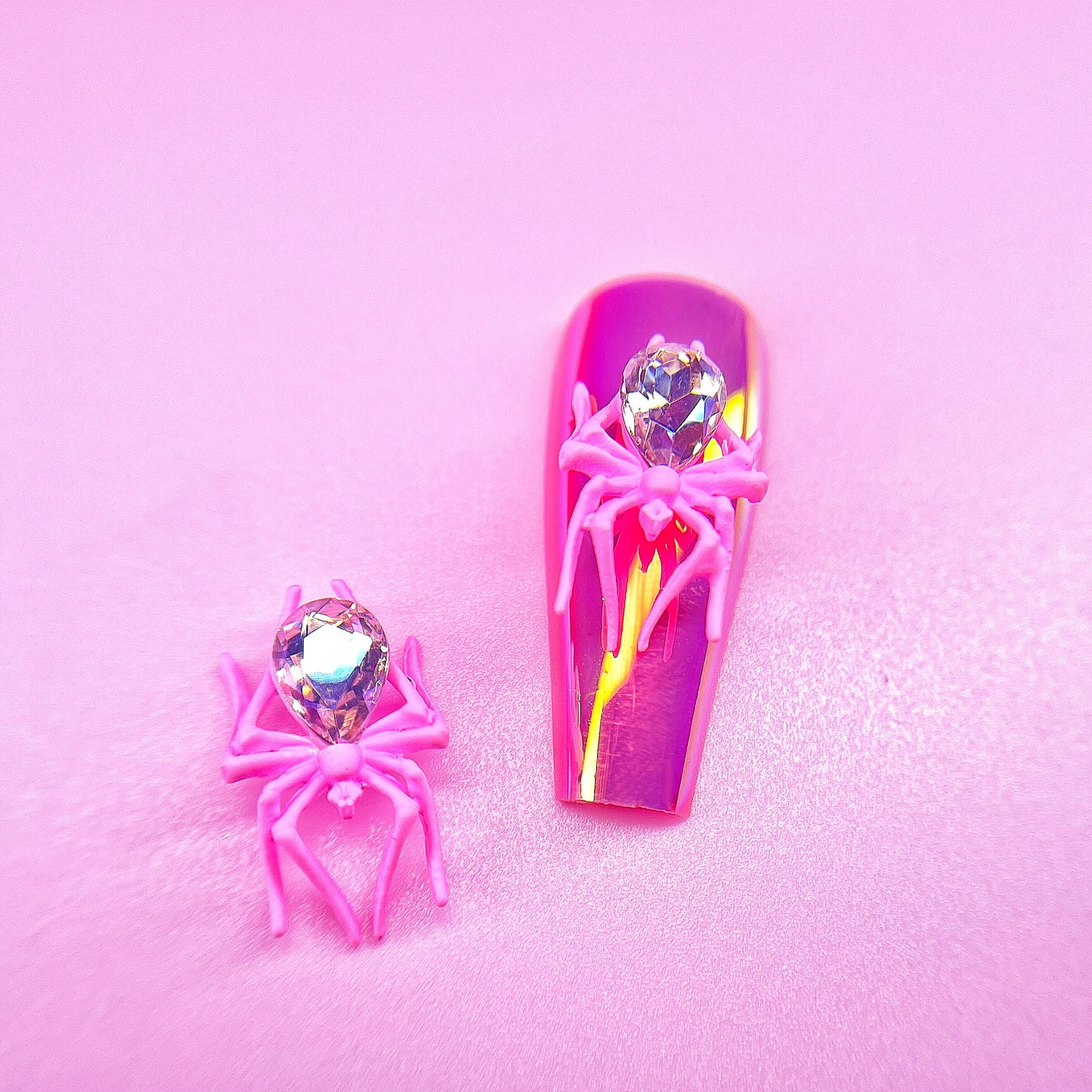 PINK SPIDER nail charm