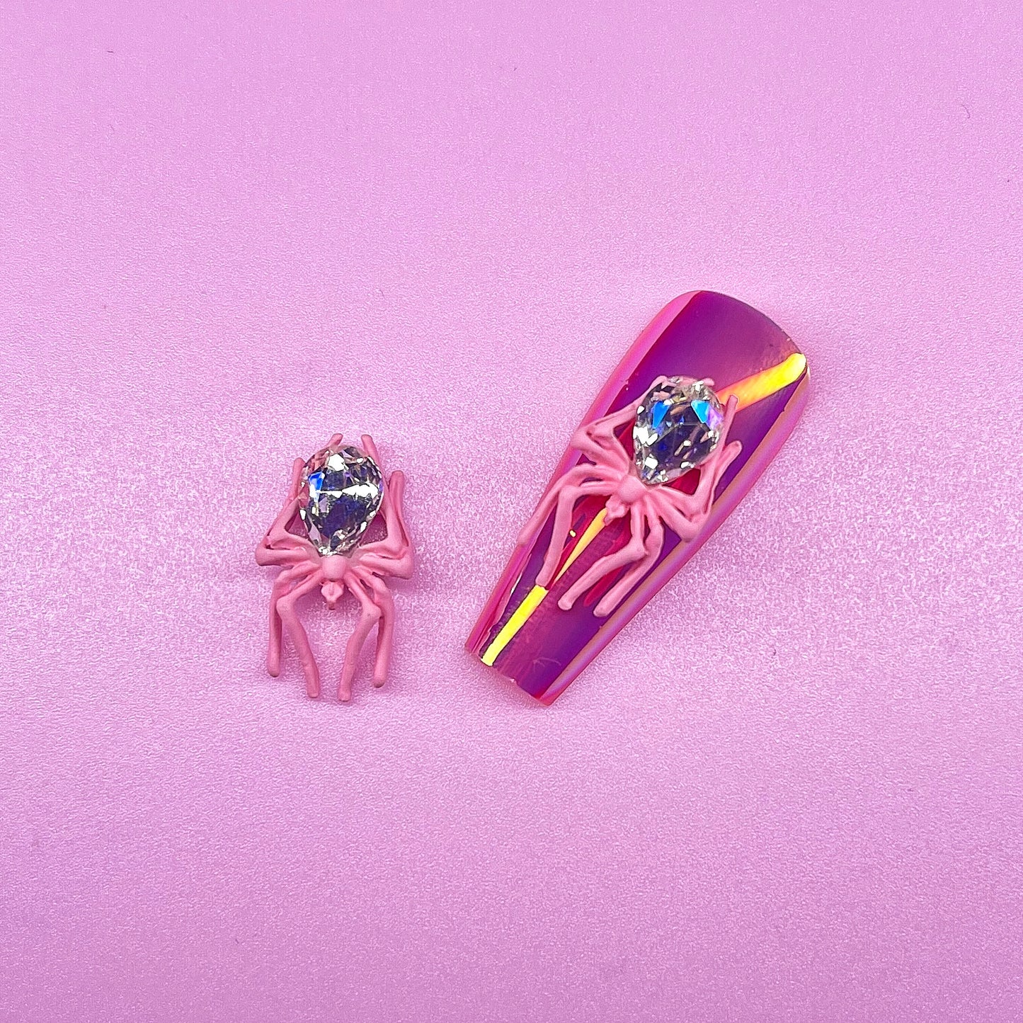 PINK SPIDER 2 nail charm