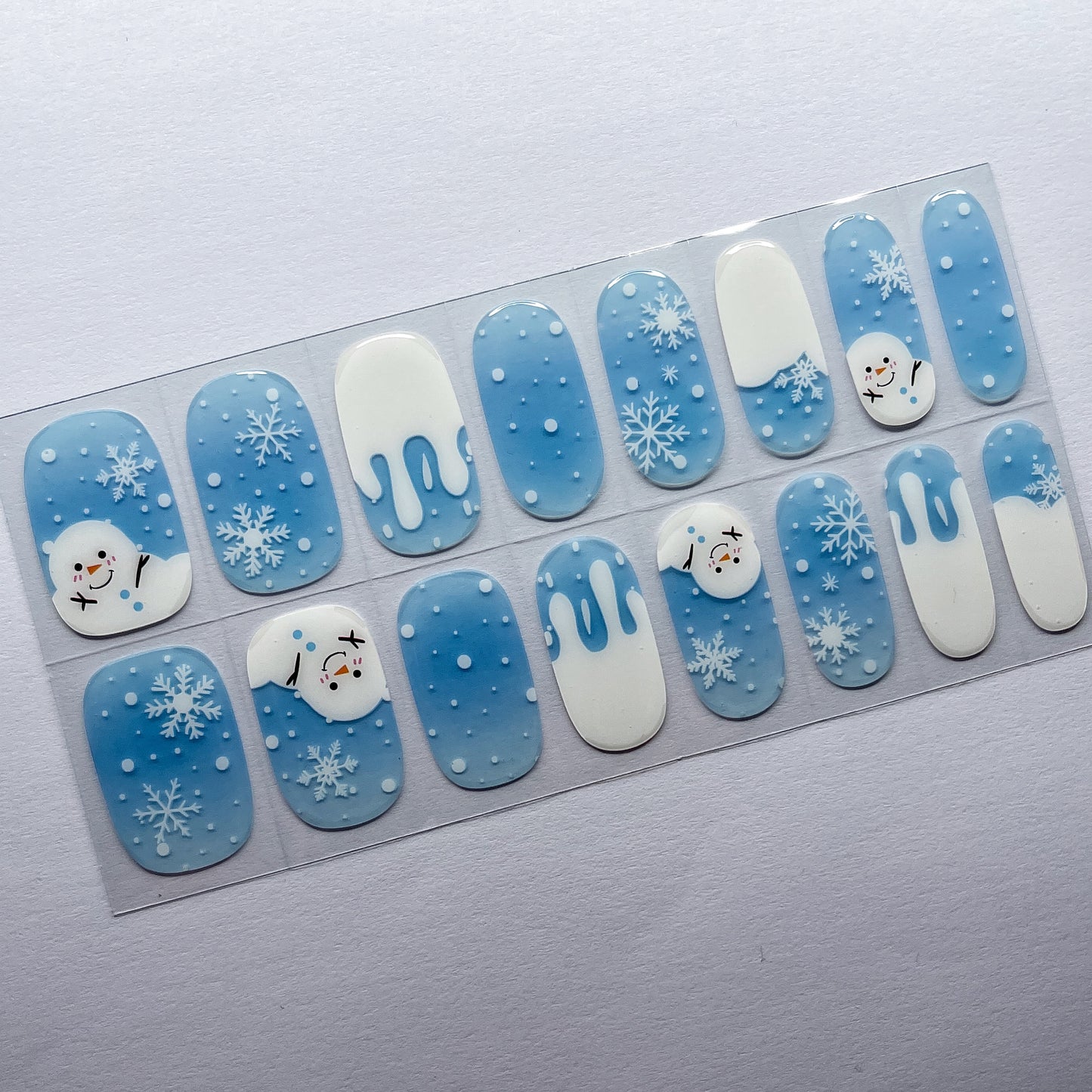 WHITE SNOWMAN - GEL NAIL WRAPS