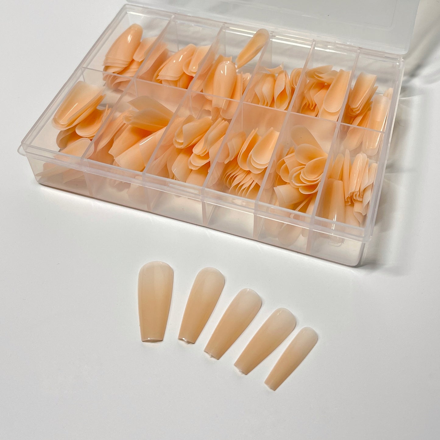 SOFT GEL LIGHT PINK LONG COFFIN 240pcs