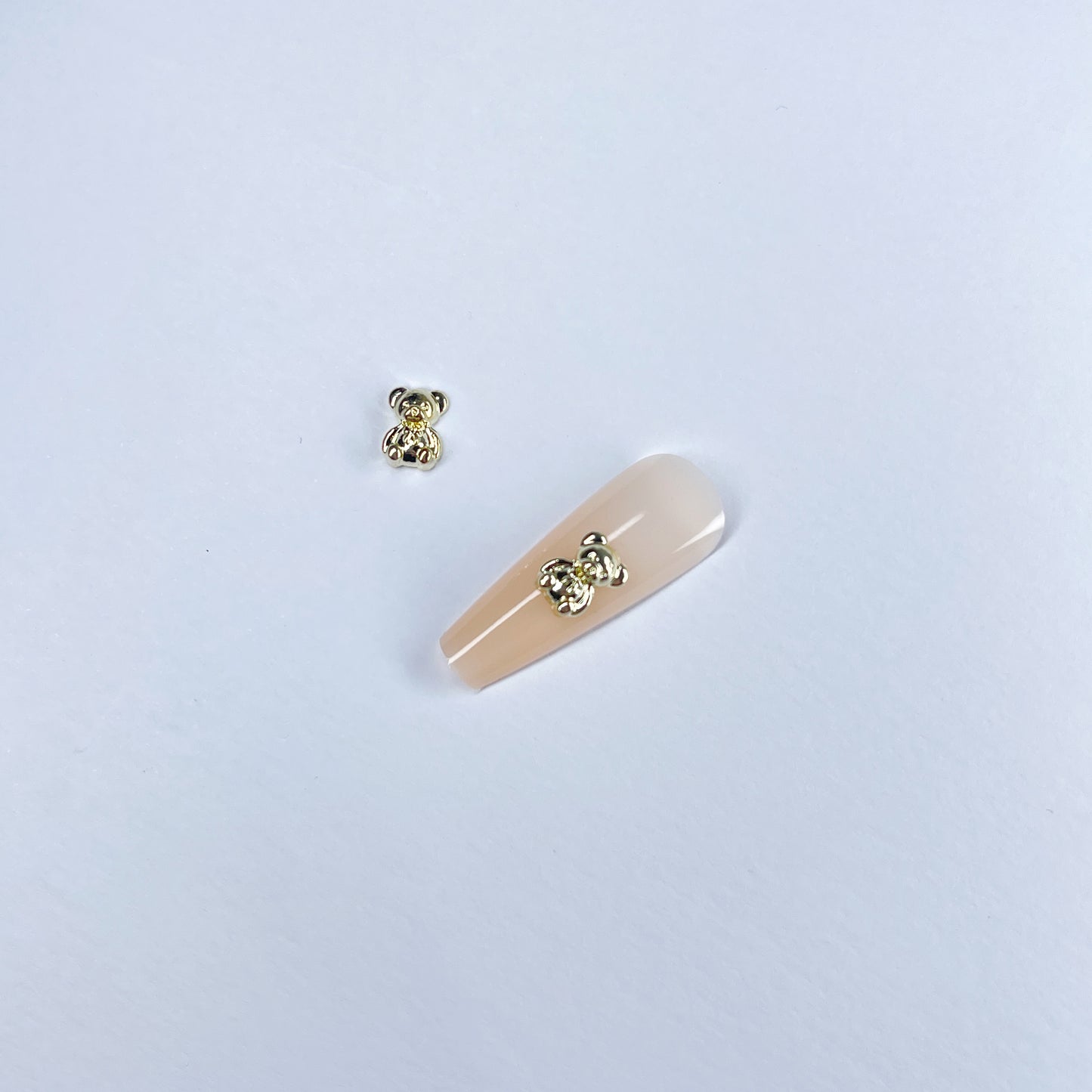 GOLD TEDDY BEARS NAIL DECORATION 2pcs