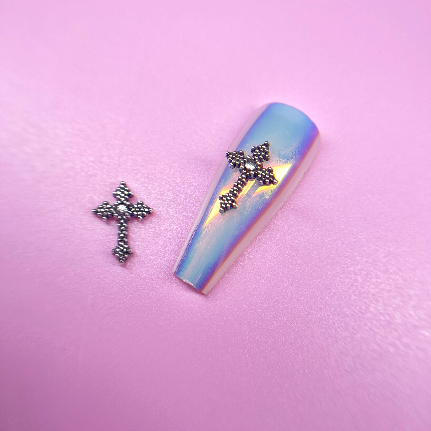 SILVER DOT CROSS CHARMS