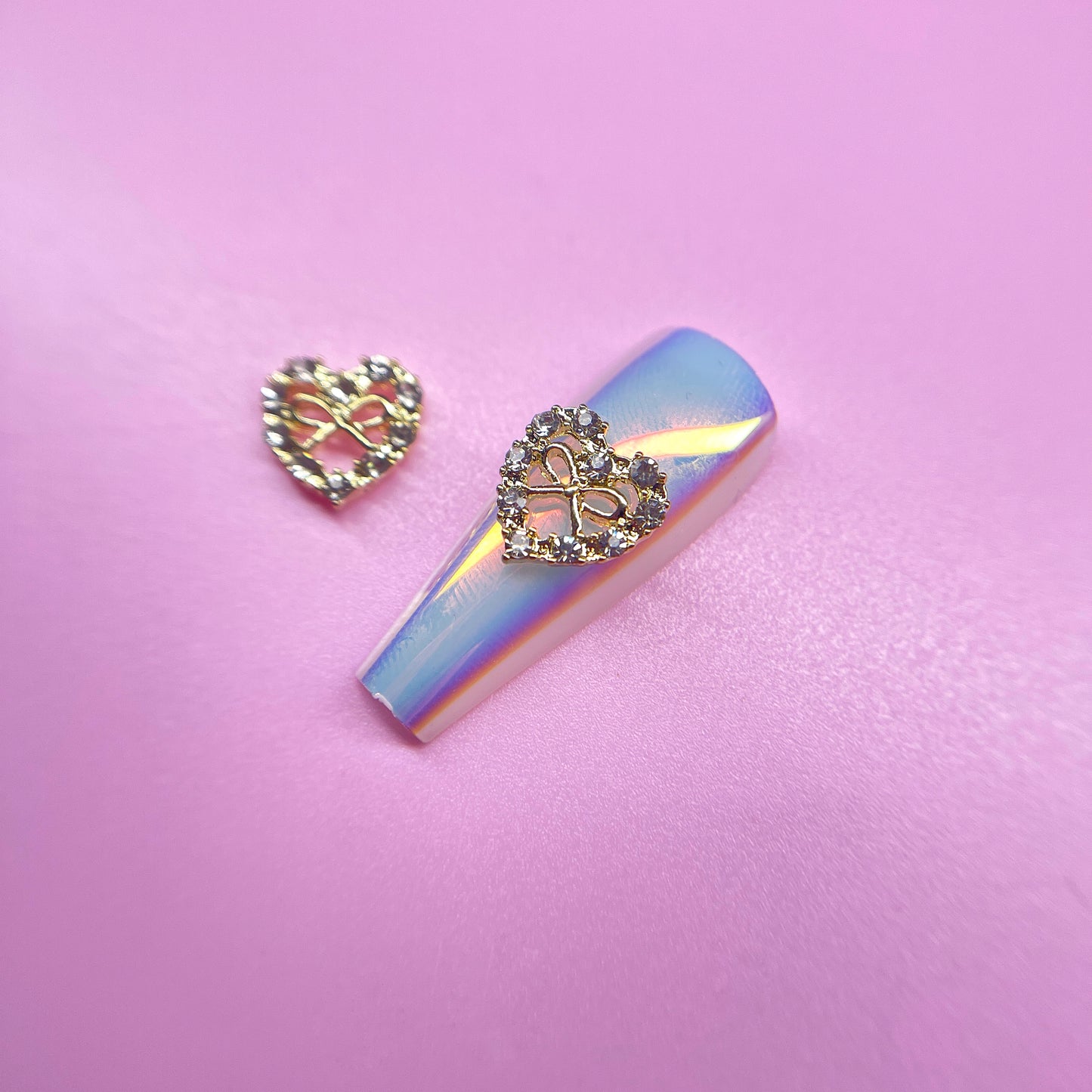 HEART WITH BOW CHARMS