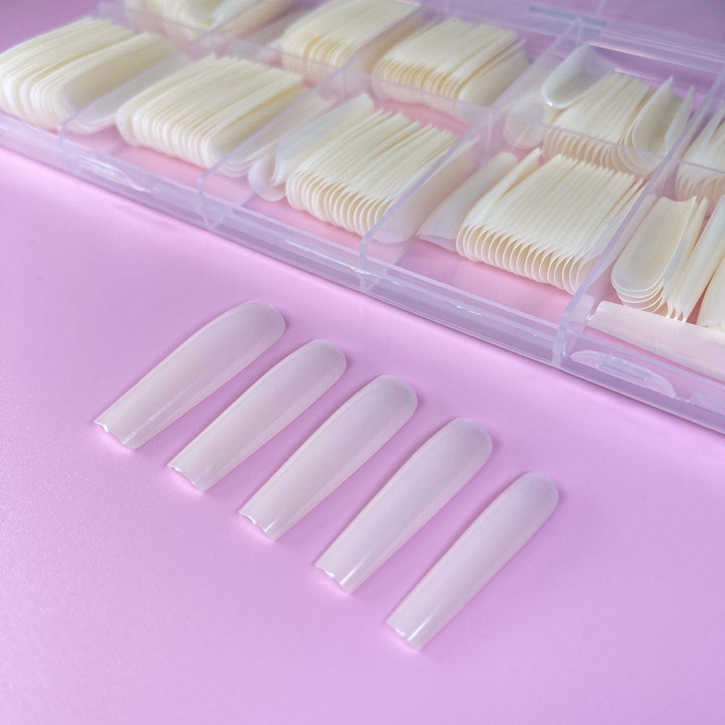 SOFT GEL SQUARE WHITE LONG TIPS 240pcs