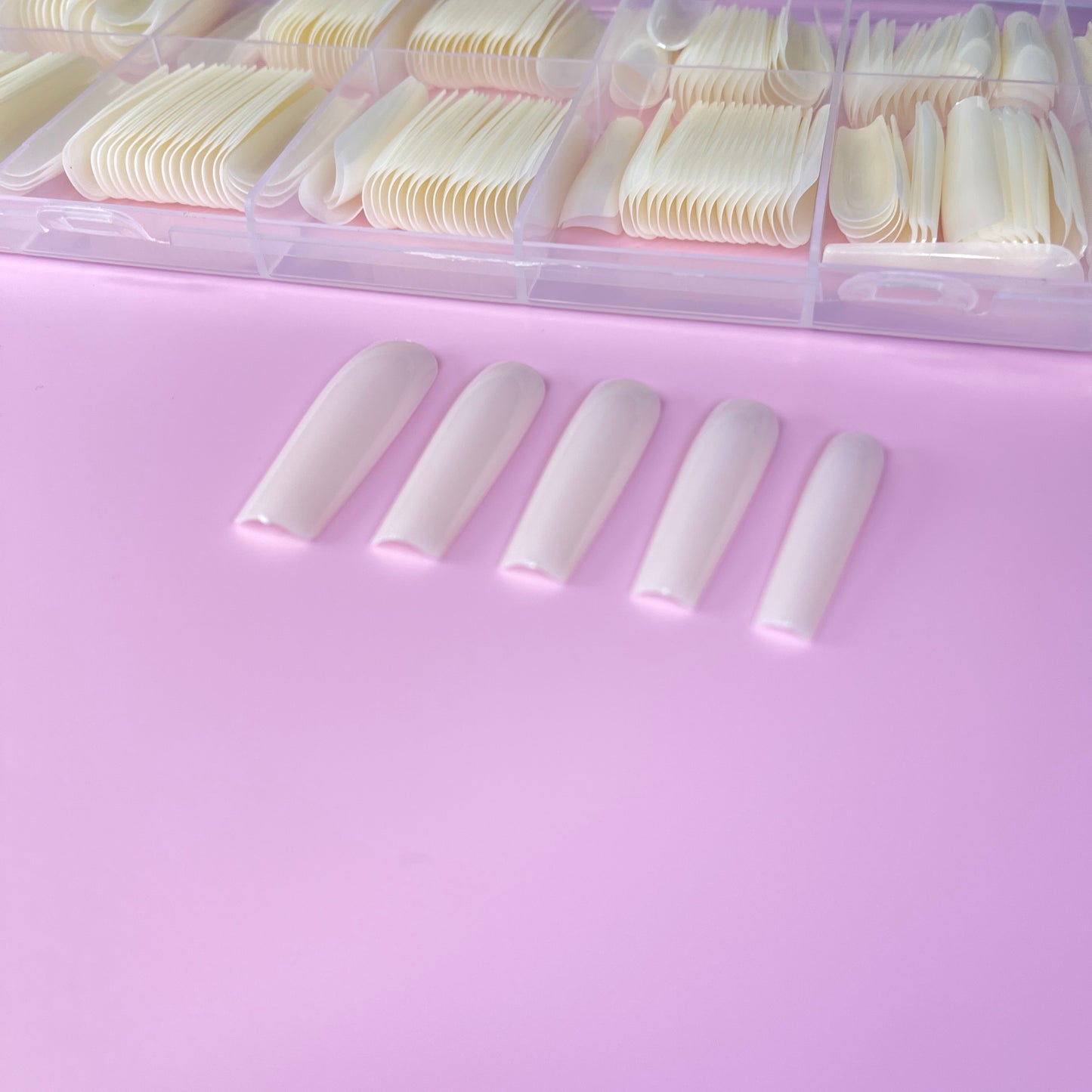 SOFT GEL SQUARE WHITE LONG TIPS 240pcs