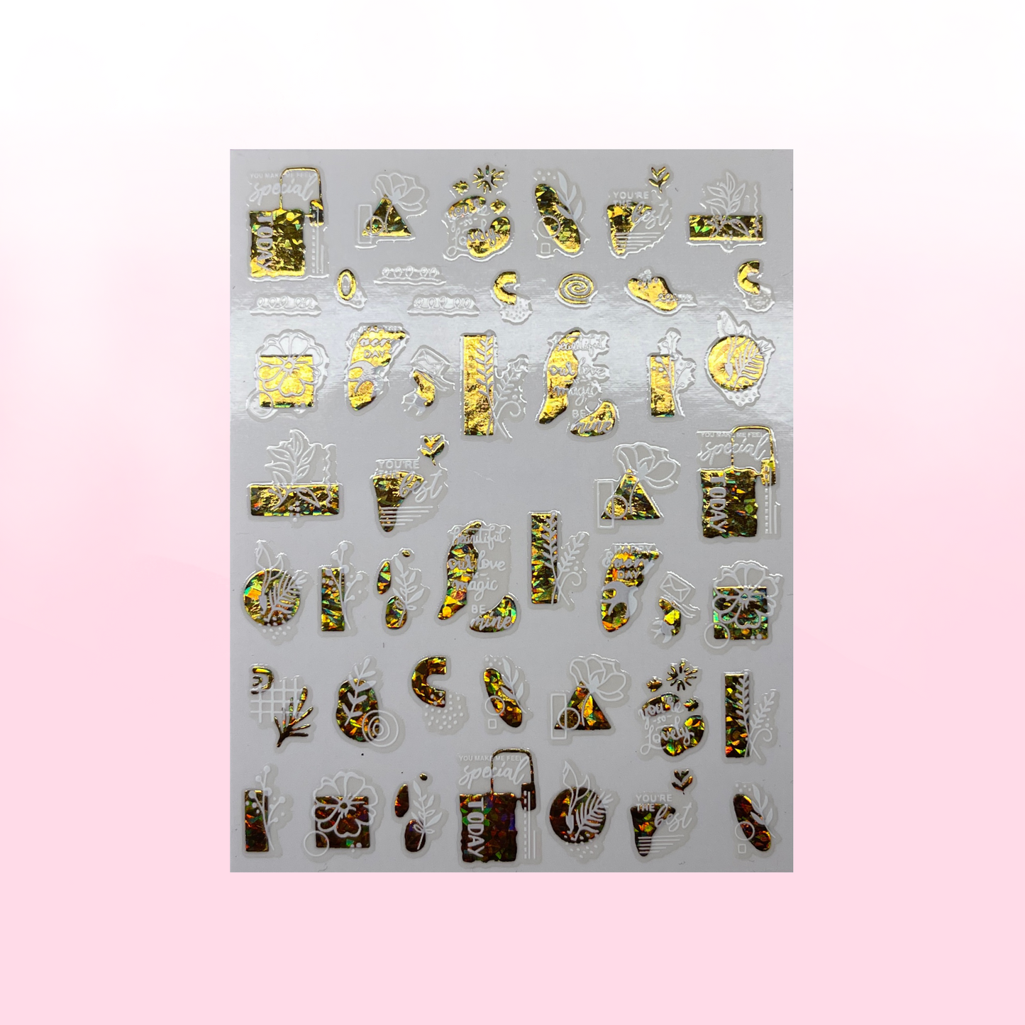 WHITE & GOLD MISHMASH stickers