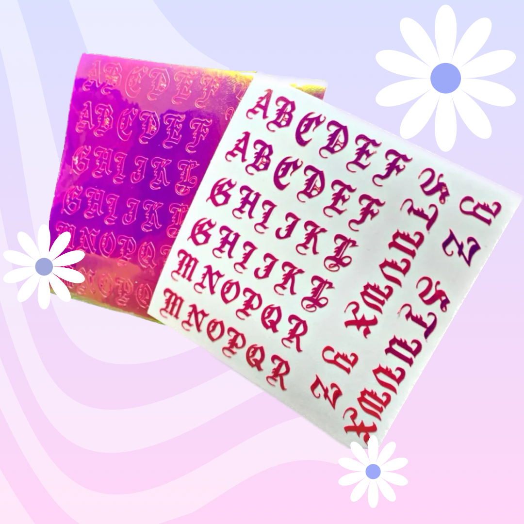 OLD ENGLISH LETTERS VINYL STICKERS