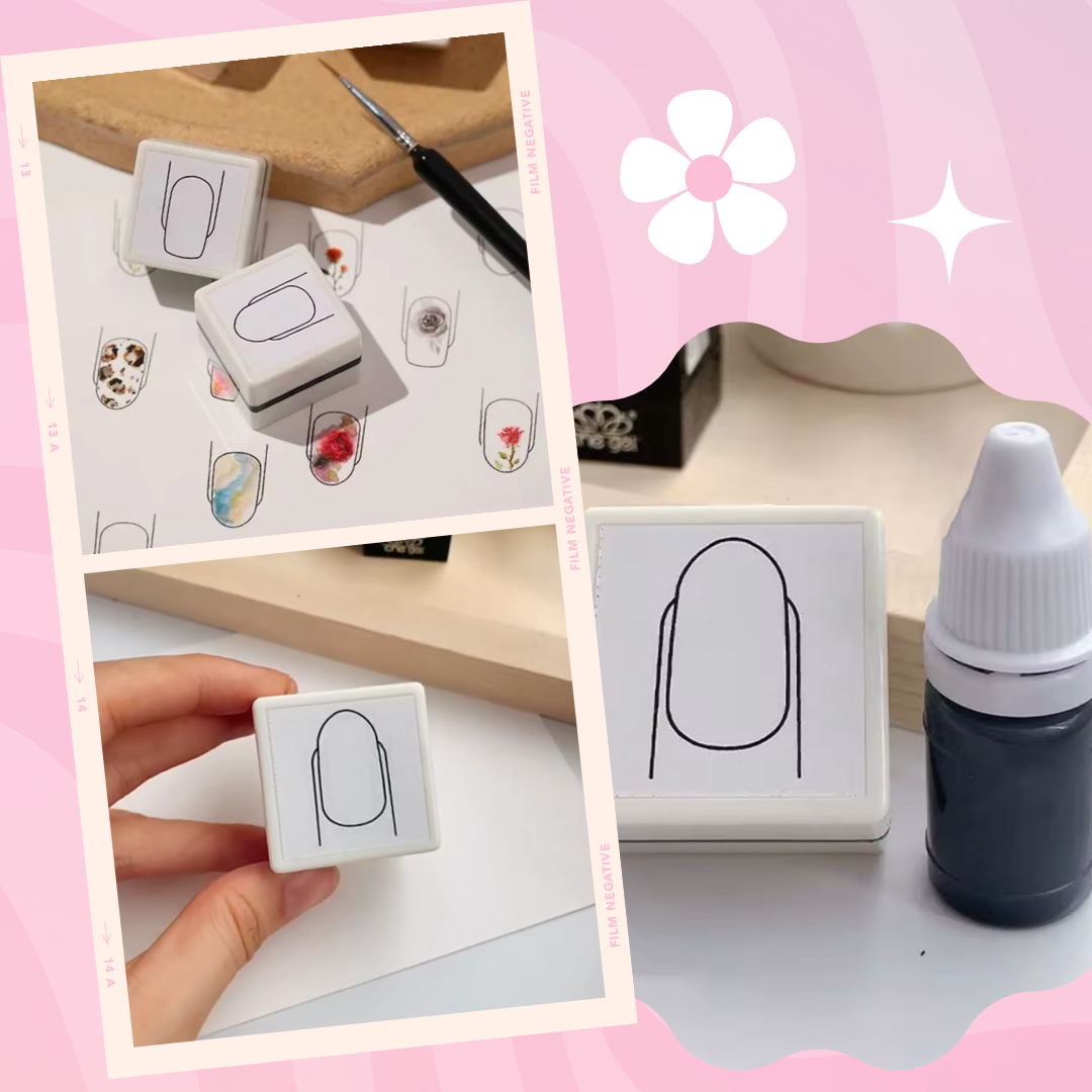 NAIL ROUNDED STAMP + INK
