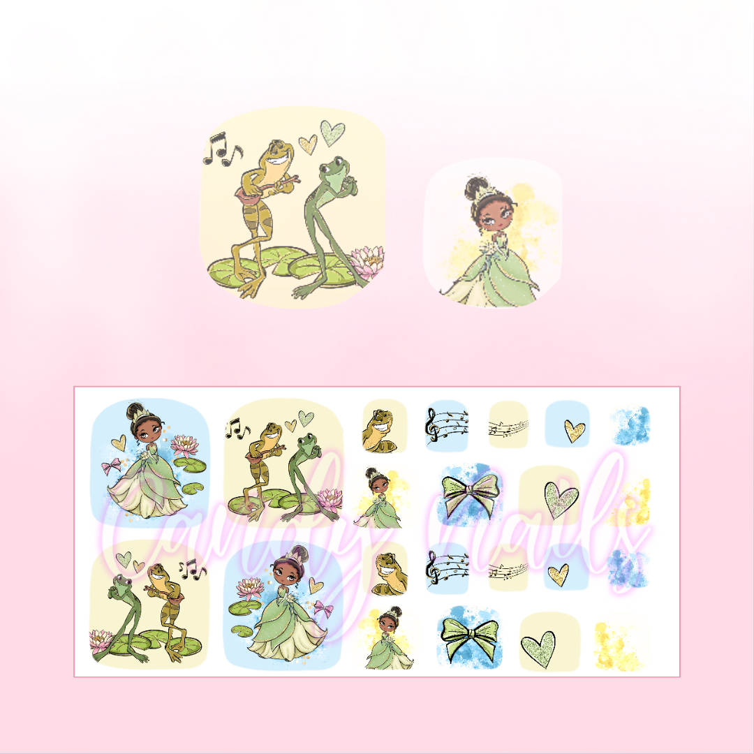 GREEN PRINCESS toe transfer stickers