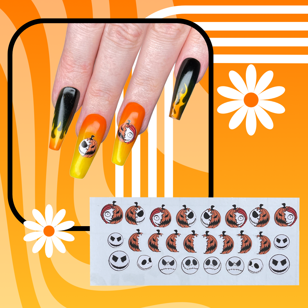 SKELETON PUMPKIN STICKERS