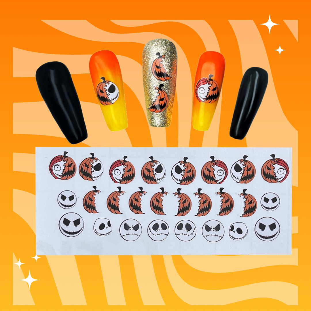 SKELETON PUMPKIN STICKERS