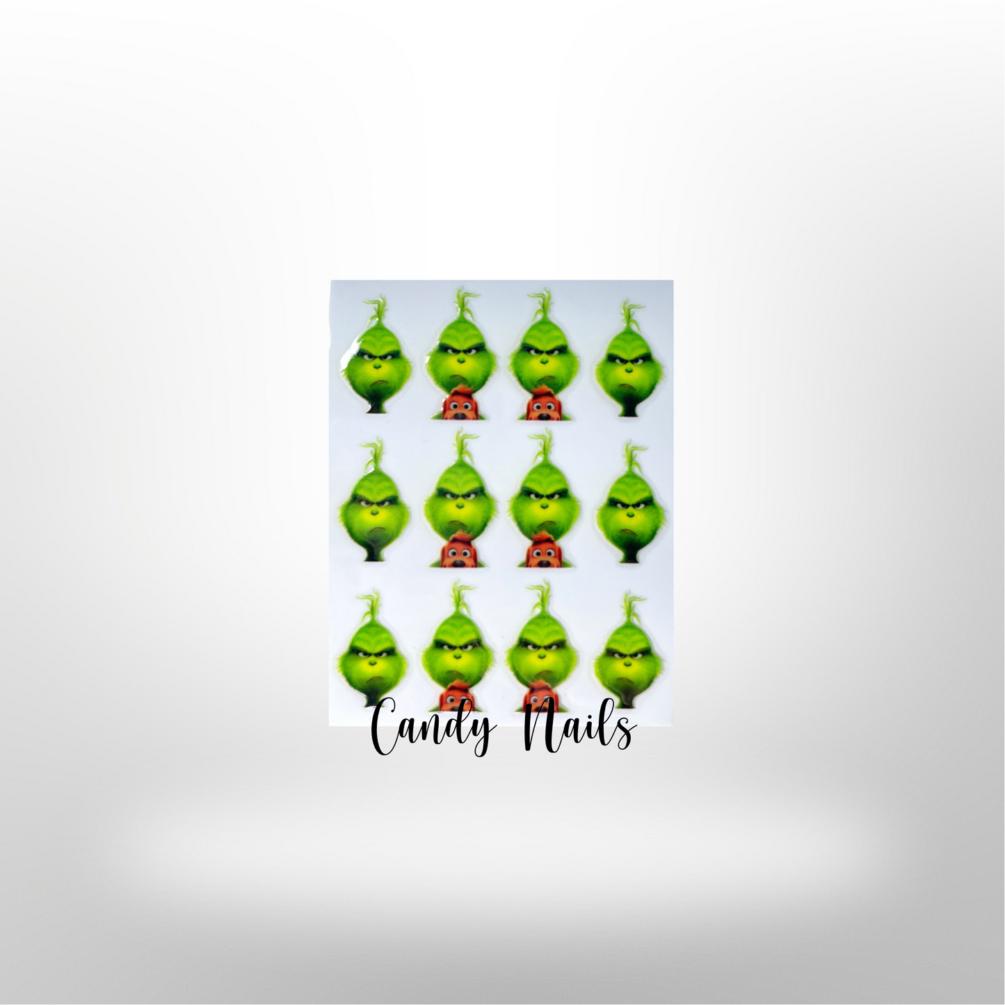 GRINCHY FACE transfer stickers (size M)