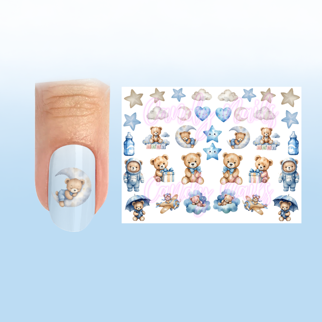 BLUE TEDDY transfer stickers