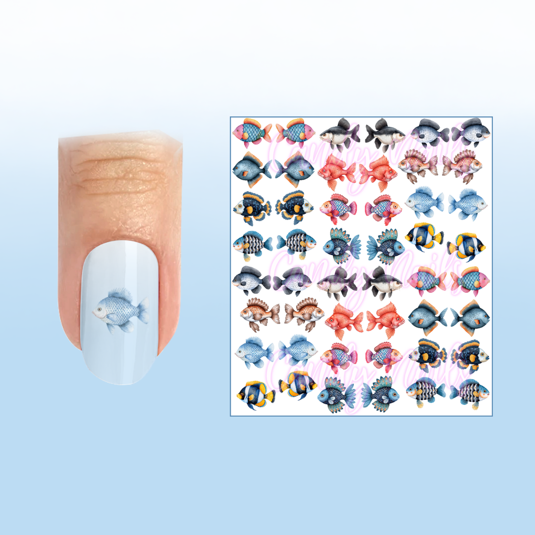 TROPICAL FISH transfer stickers