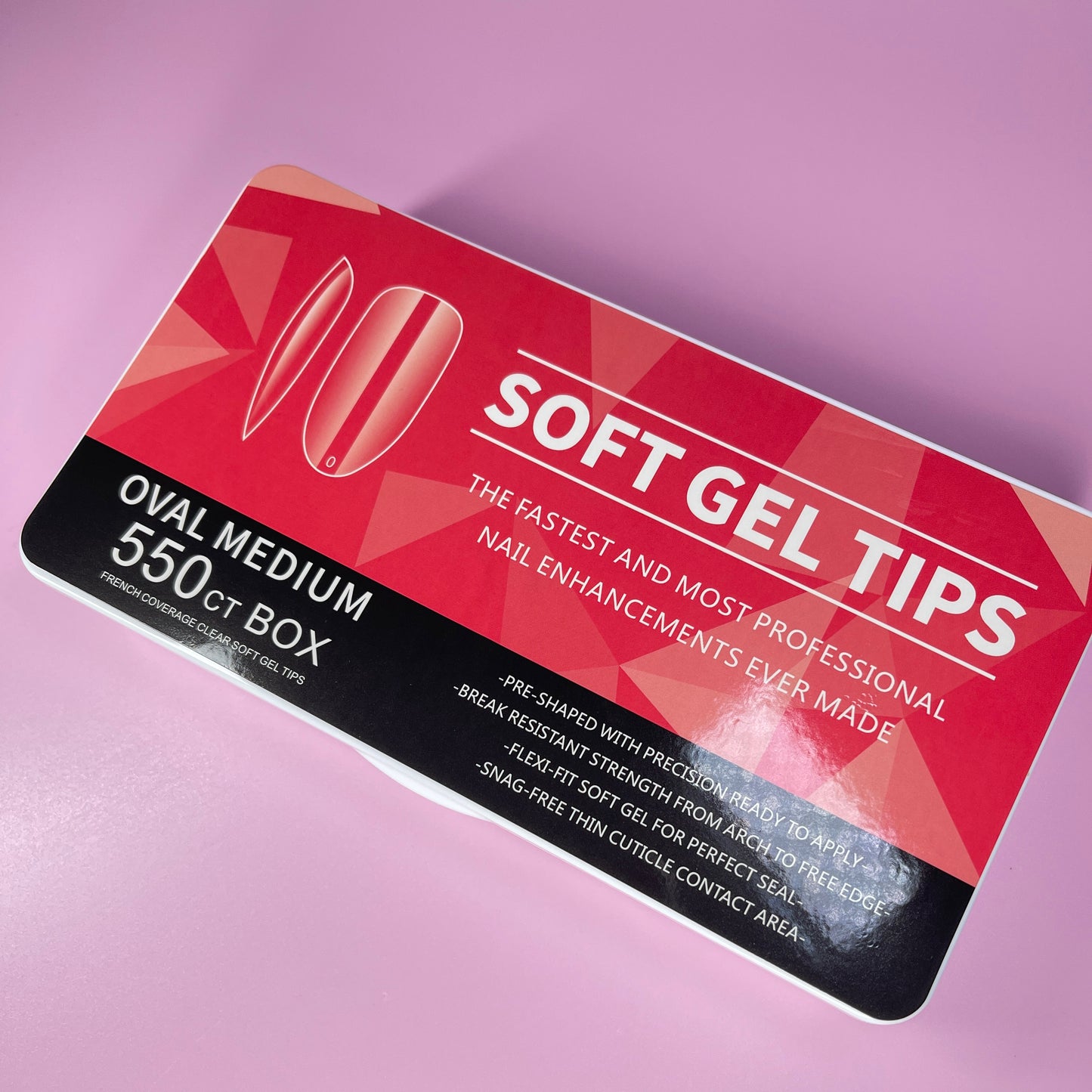OVAL MEDIUM SOFT GEL NAIL TIPS
