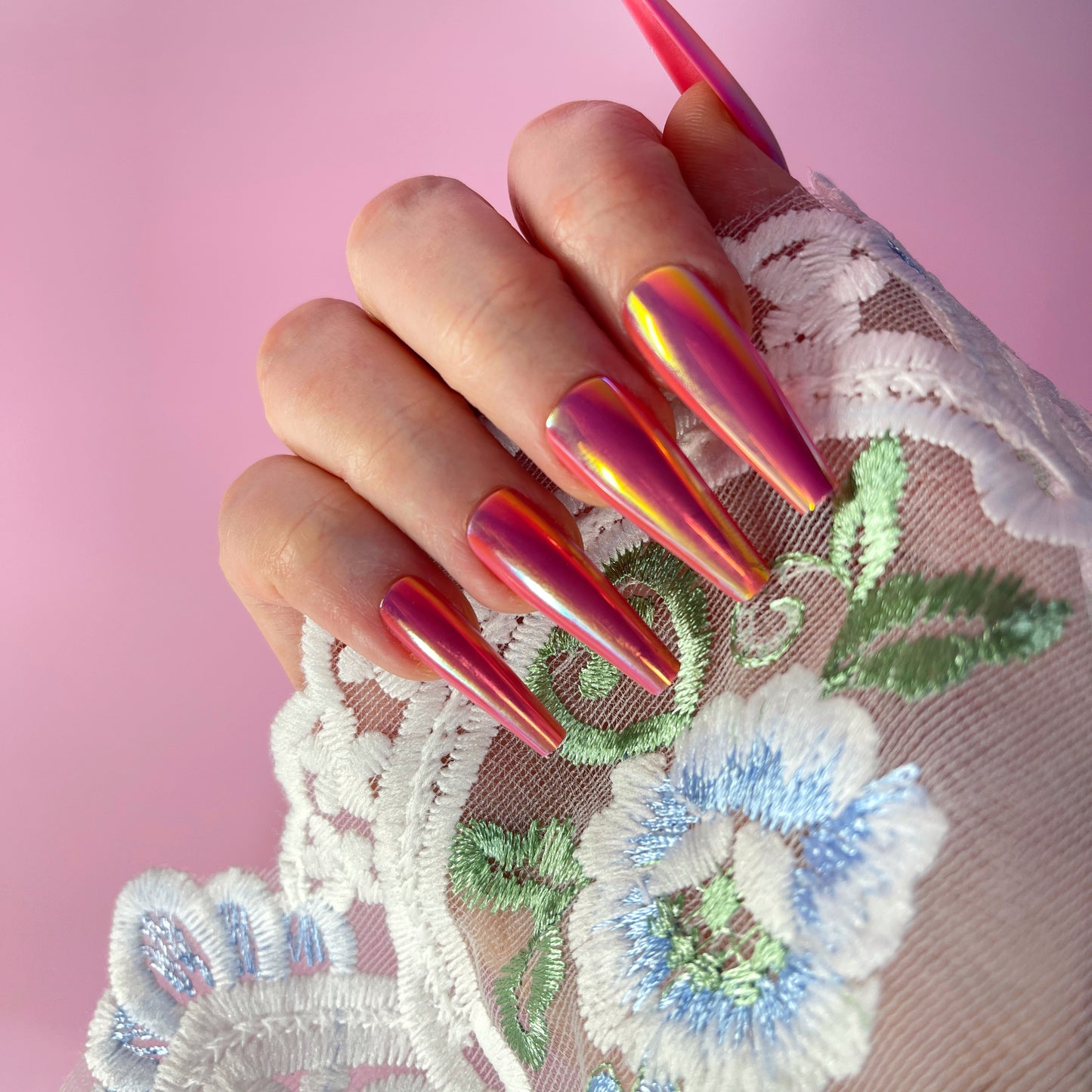 CANDY SLEEVE FLORAL EMBROIDERY LACE