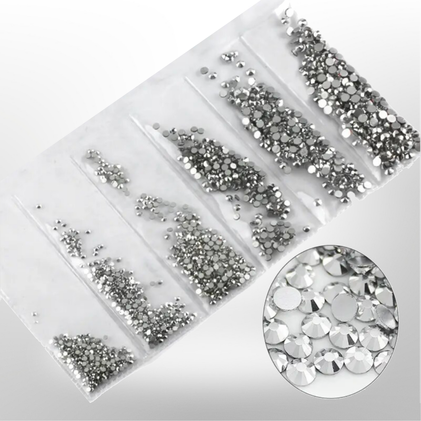 NAIL RHINESTONE AB CRYSTALS (SILVER)