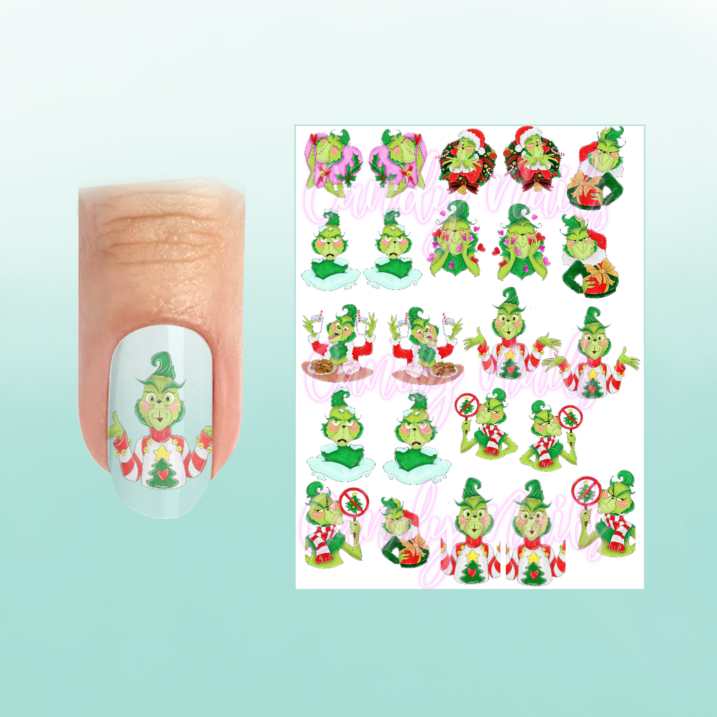 GRINCHY VIP transfer stickers