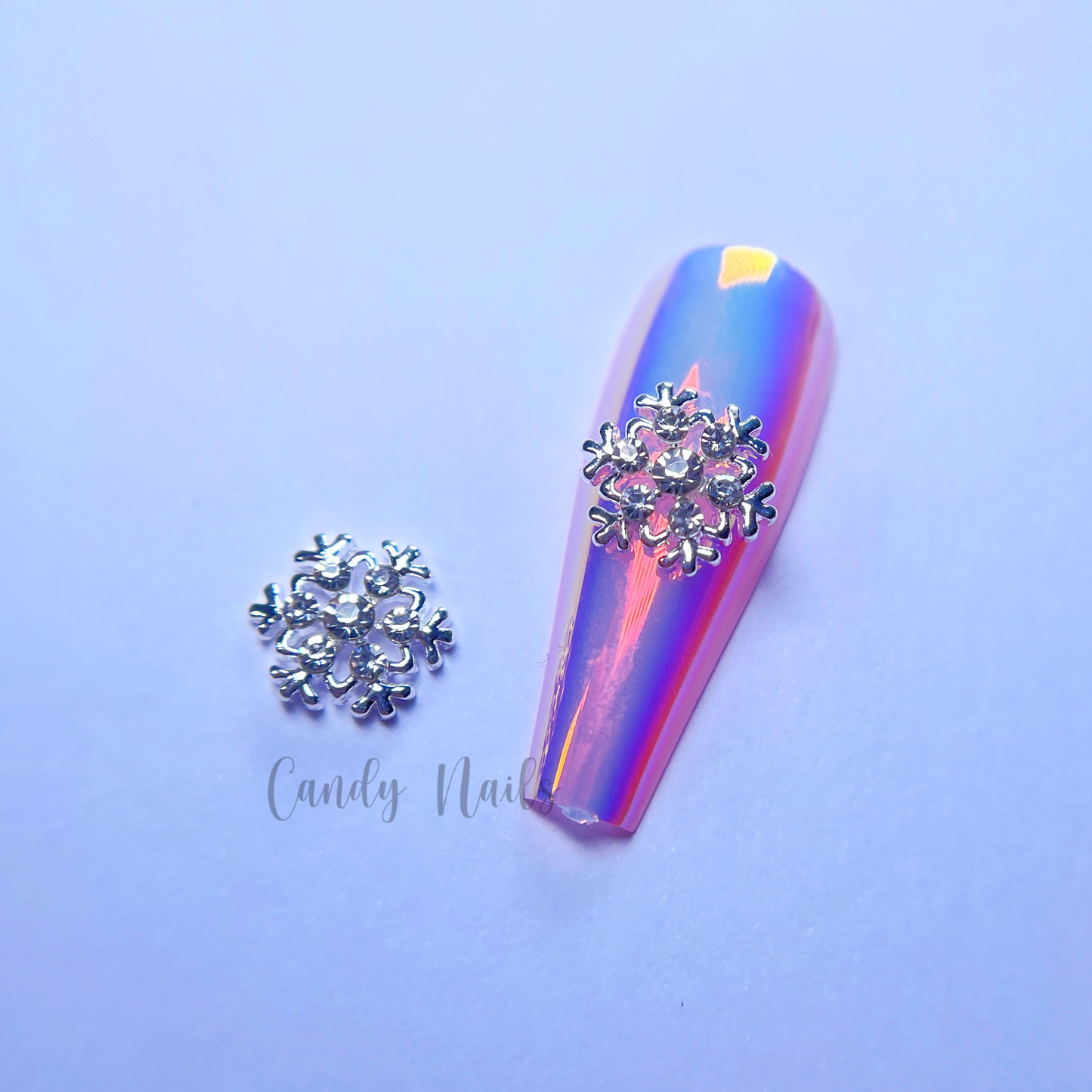 SNOWFLAKE NAIL DECORATION CHARM SILVER