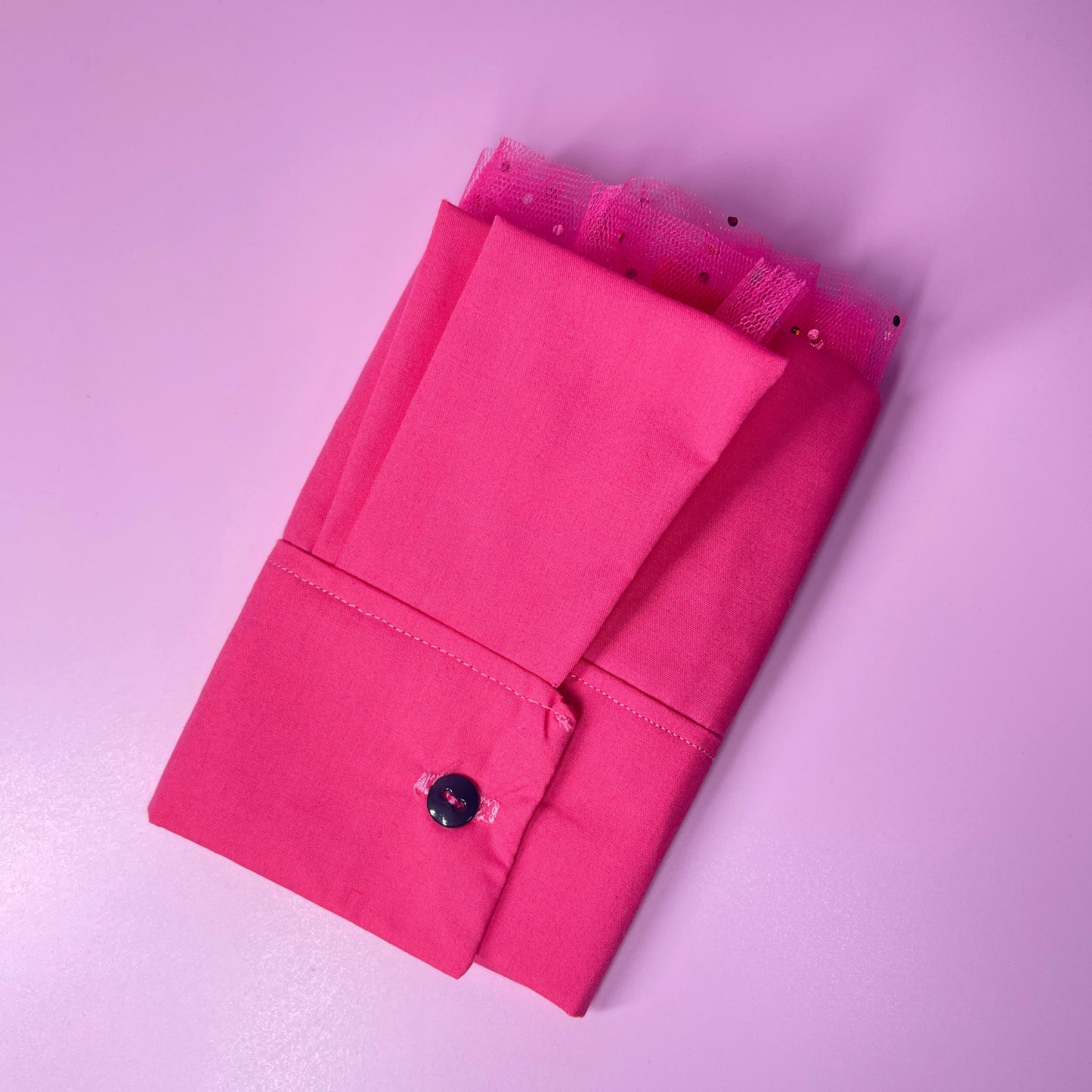 CANDY SLEEVE PINK 2in1 WITH POLKADOT MESH