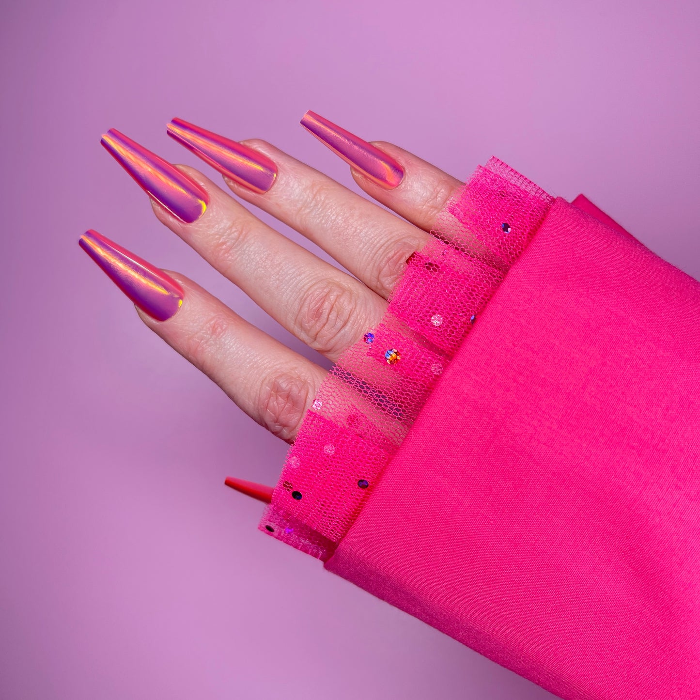 CANDY SLEEVE PINK 2in1 WITH POLKADOT MESH