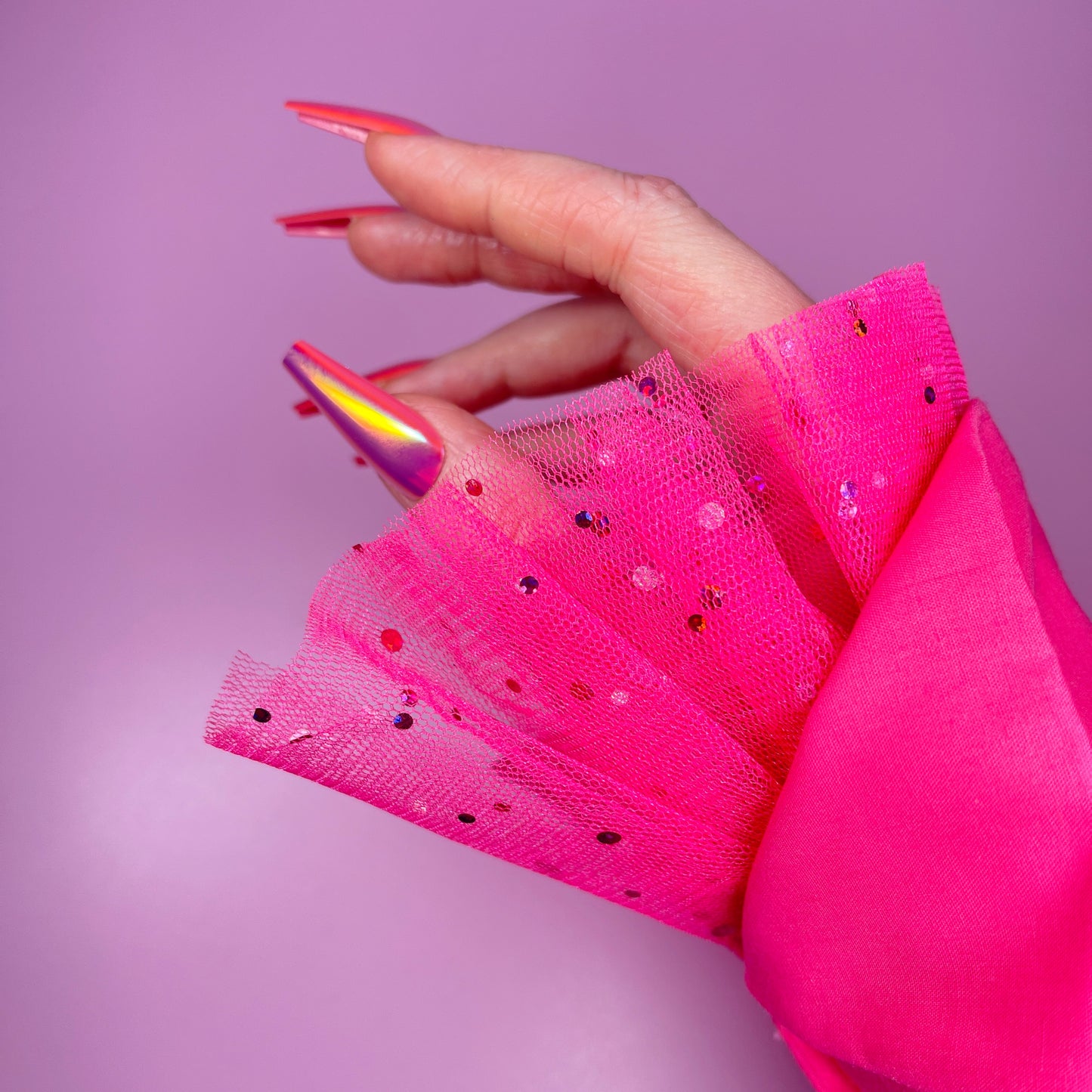 CANDY SLEEVE PINK 2in1 WITH POLKADOT MESH