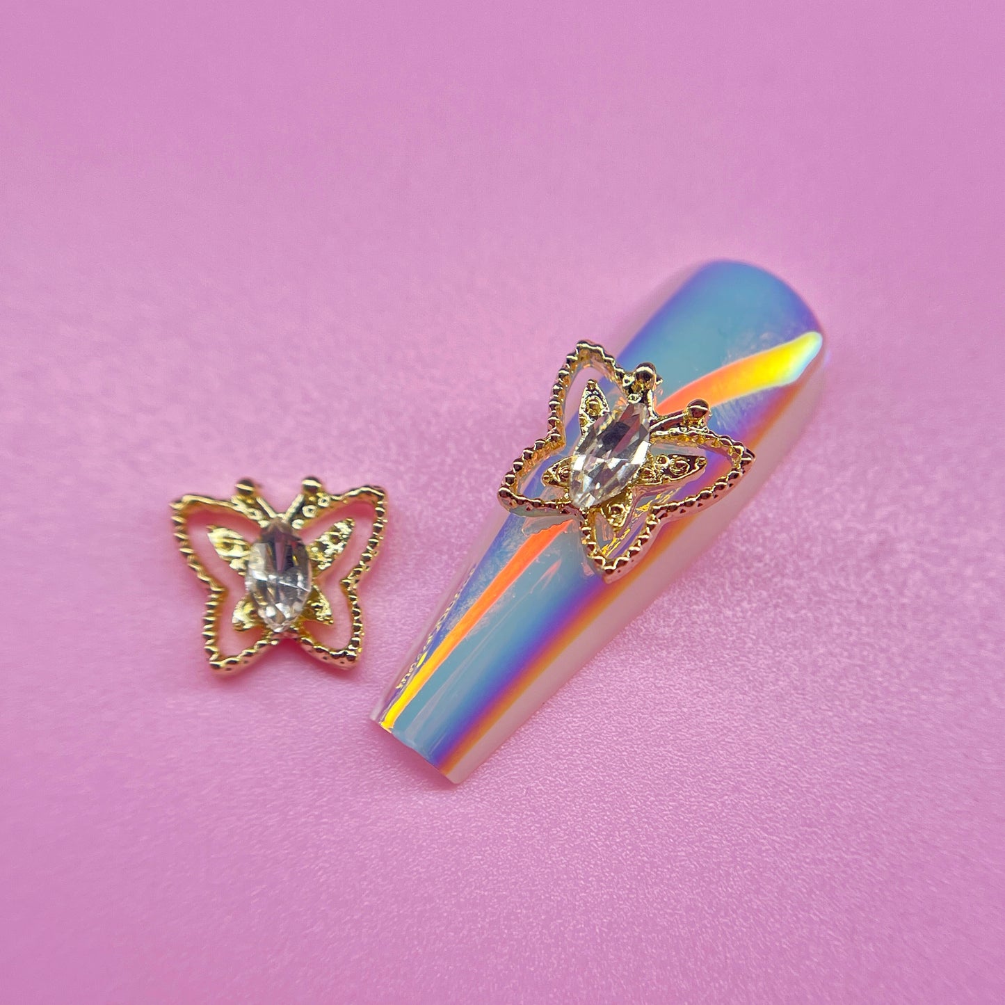 BUTTERFLY NAIL DECORATION 2pcs