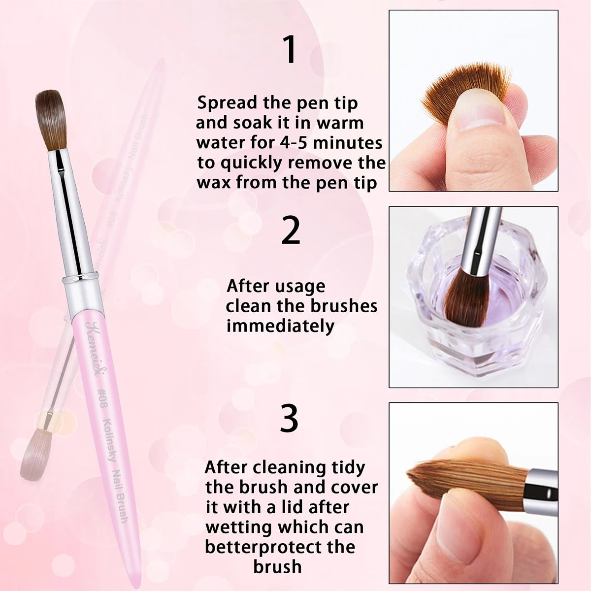 100% KOLINKSY NAIL BRUSH size:10