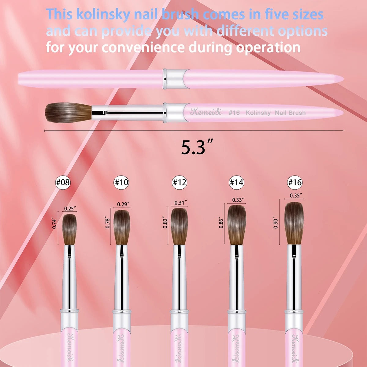 100% KOLINKSY NAIL BRUSH size:10