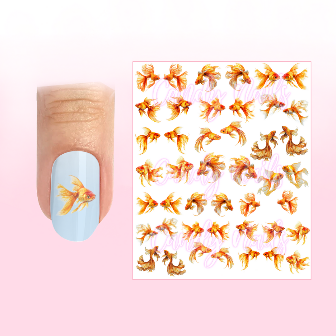 GOLD FISH transfer stickers