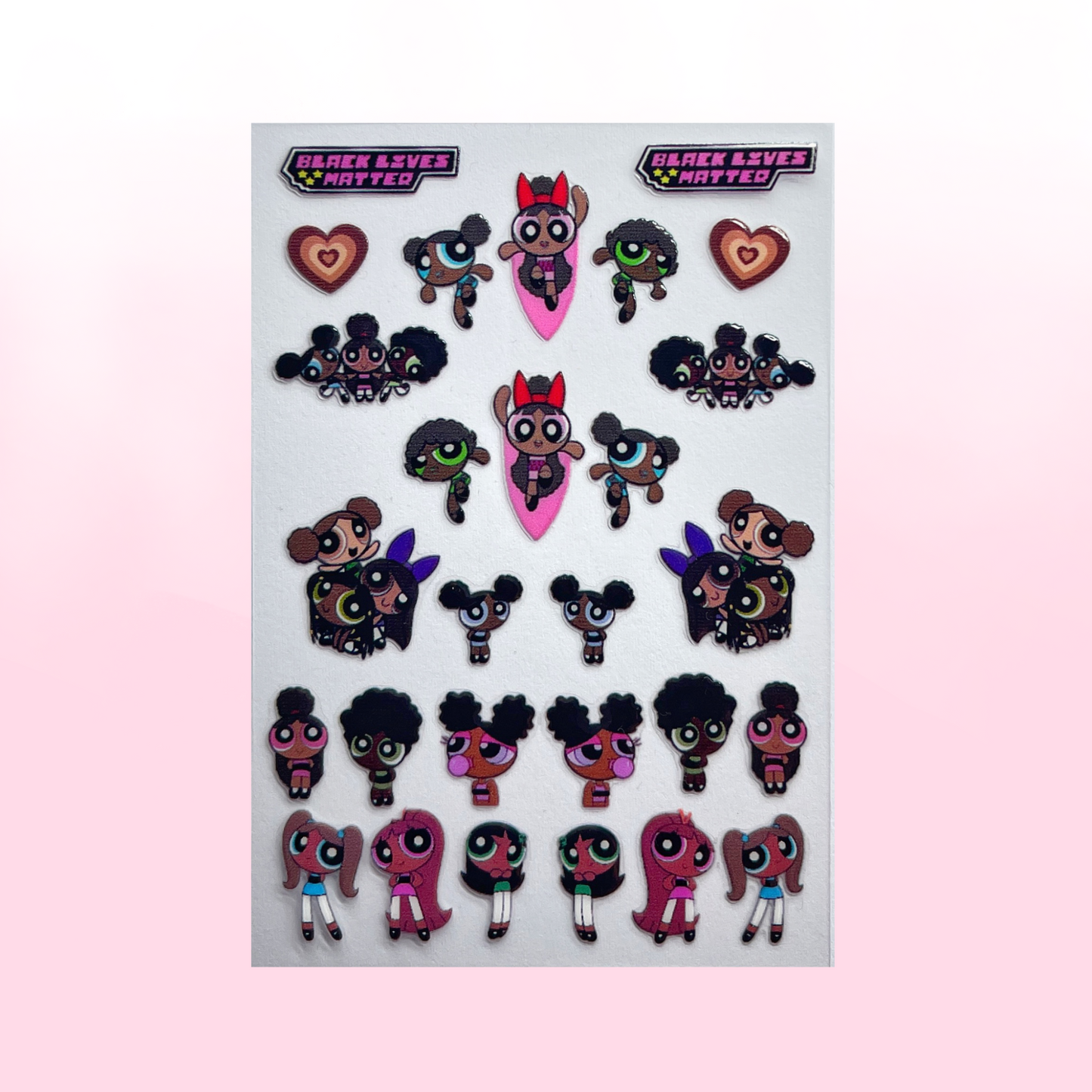 POWER GIRLS BLM transfer stickers