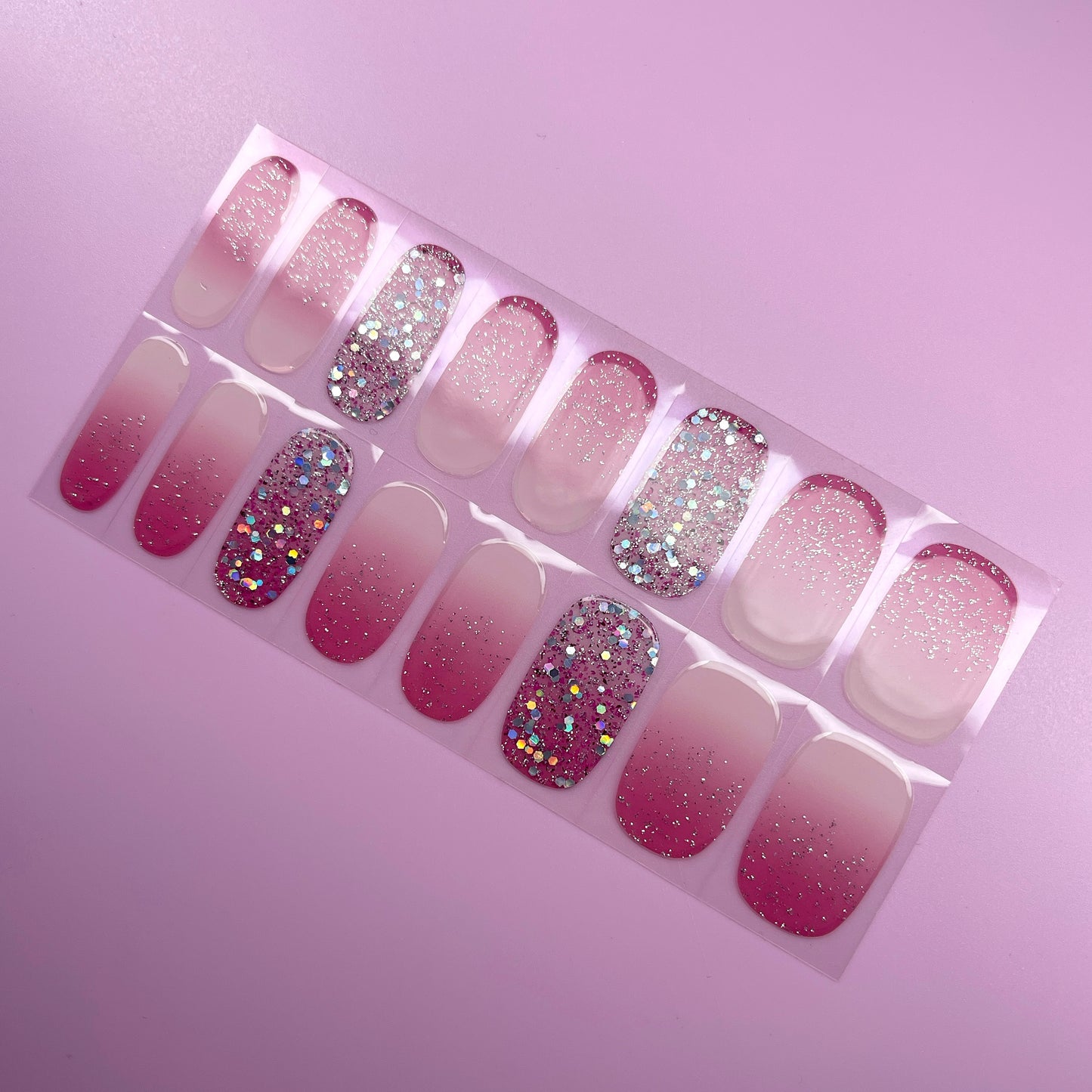 PINK SPARKLE - GEL NAIL WRAPS