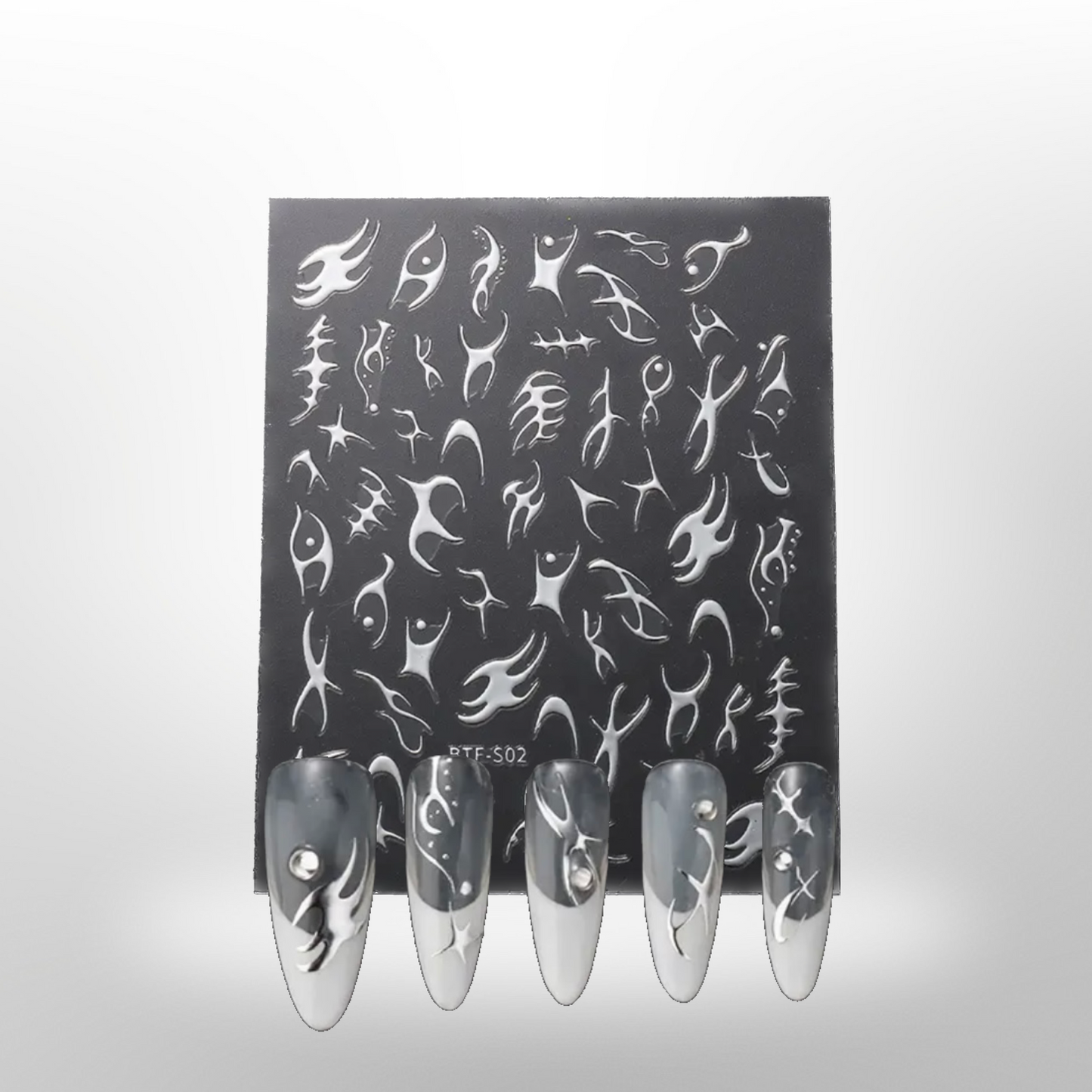 SILVER FLAMES STICKERS