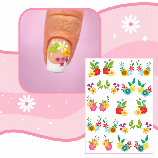 FLOWERS BOUQUET transfer stickers (B9)