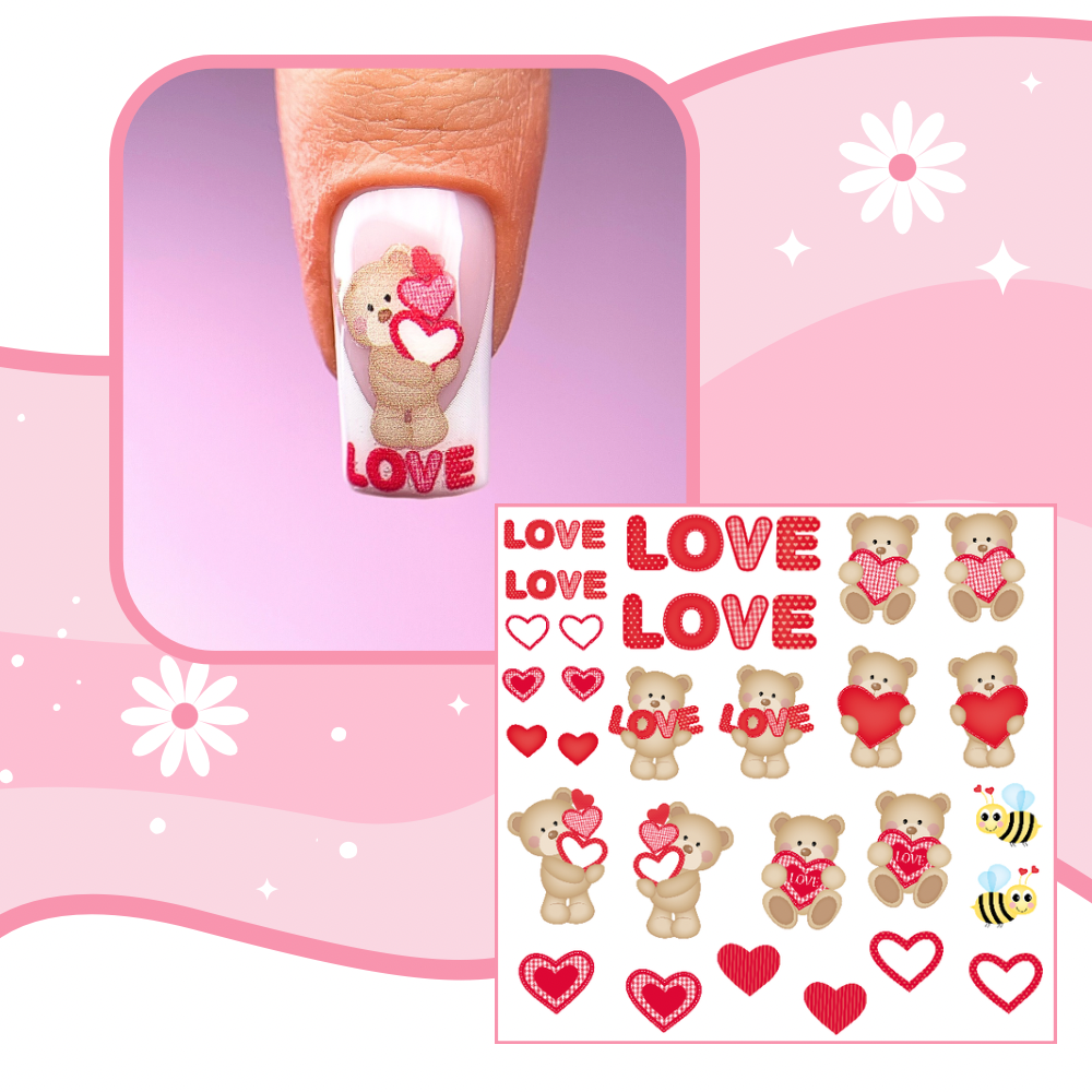 TEDDY IN LOVE transfer stickers (D4)
