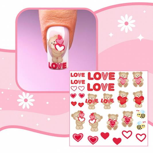 TEDDY IN LOVE transfer stickers (D4)