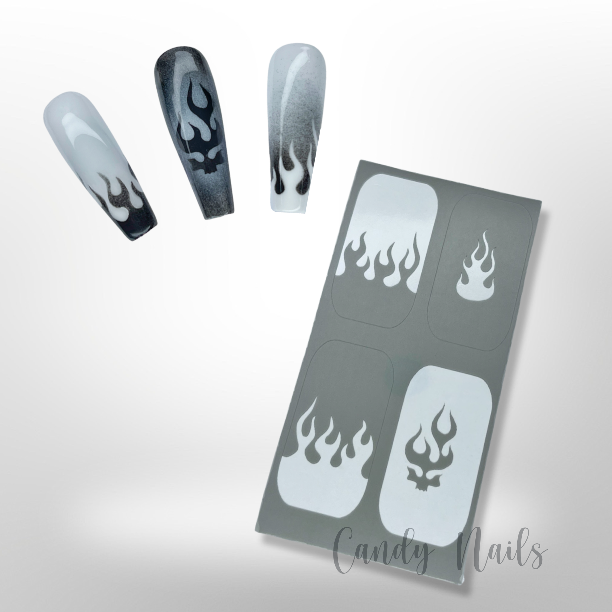 FLAMES AIRBRUSH STENCIL – Candy Nails