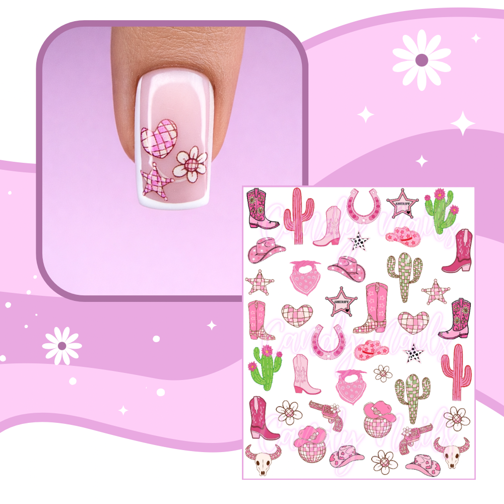 PINK COWGIRL transfer stickers