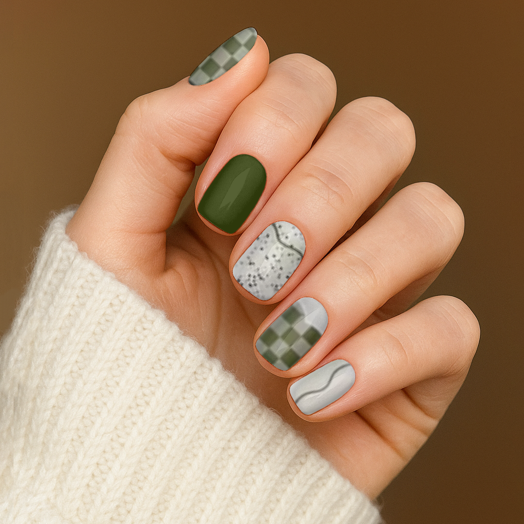 RETRO GREEN - GEL NAIL WRAPS