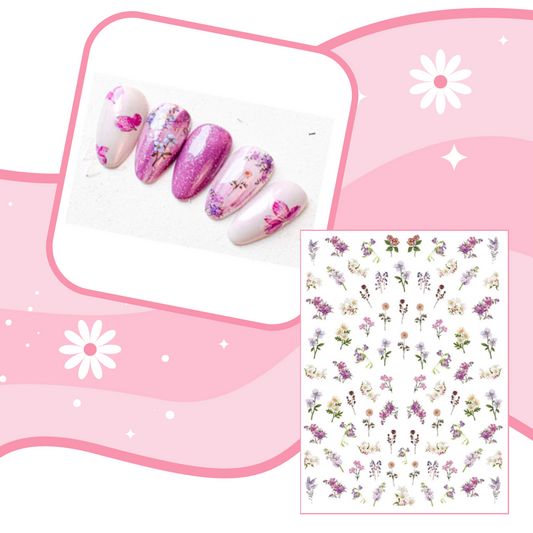 FLOWERS BOUQUET NAIL ART STICKERS