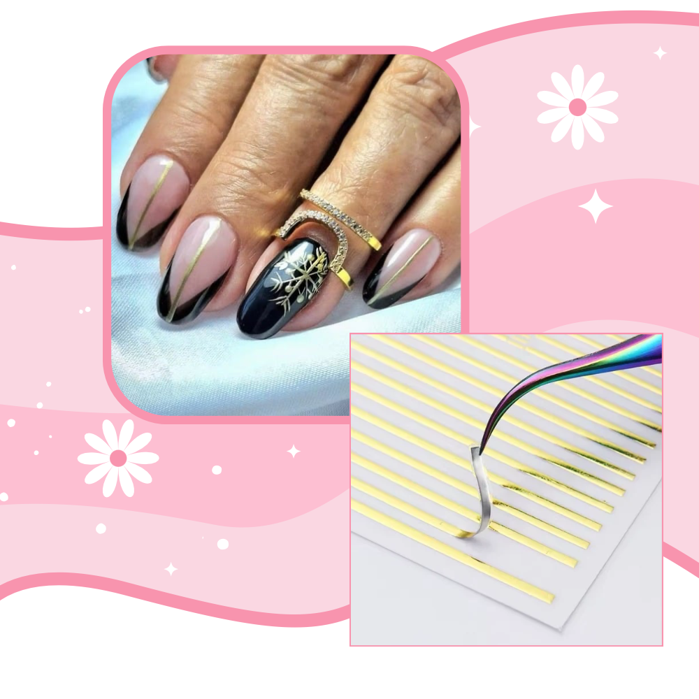 GOLD STRIP NAIL STICKERS