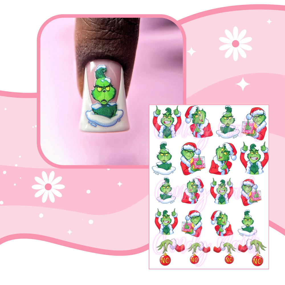 CRANKY GRINCHY transfer stickers