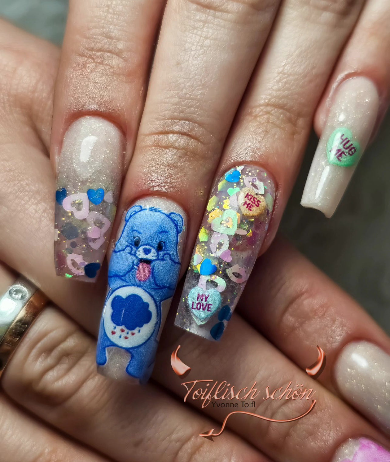 CUTE BEARS transfer stickers(size M) (E3)
