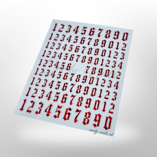 NUMBERS STICKERS (red holo)