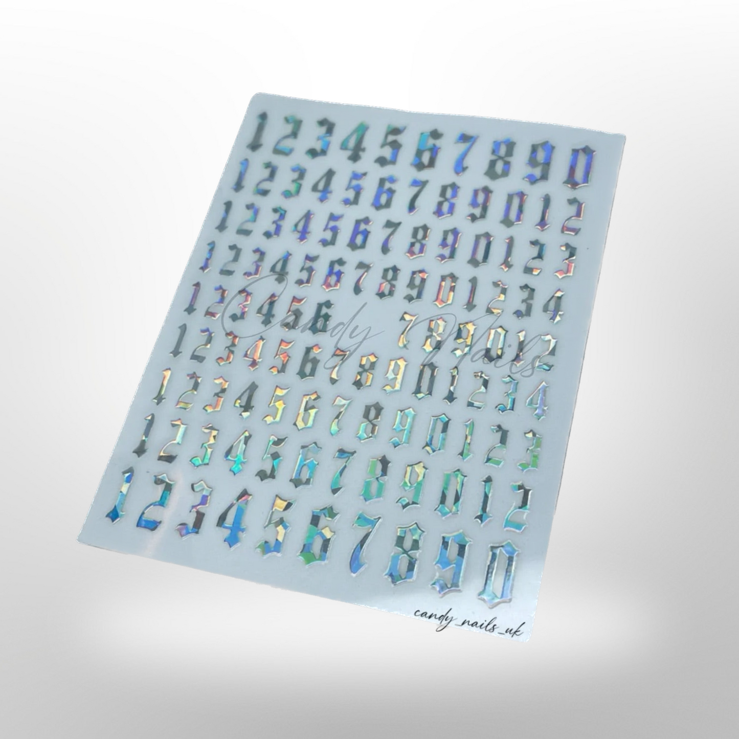 NUMBERS STICKERS (silver holo)